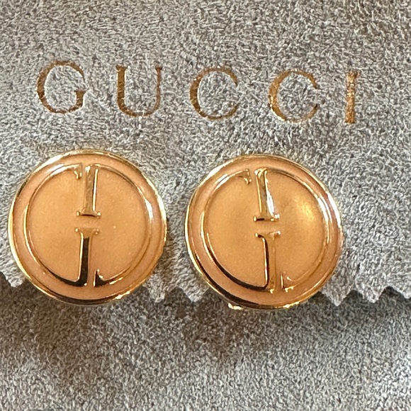 GUCCI 1992 Made in Italy vintage clip on earrings RARE GUCCI Great for Holiday! - Picture 1 of 8
